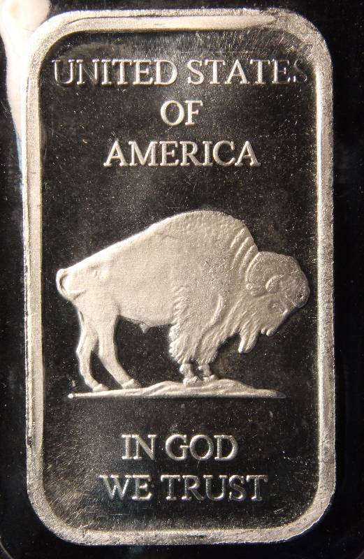 1 TROY OZ. .999 FINE SILVER BAR INDIAN BUFFALO DESIGN