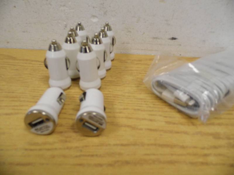 Lot of 10 iPhone Power Cords w Auto Adapters