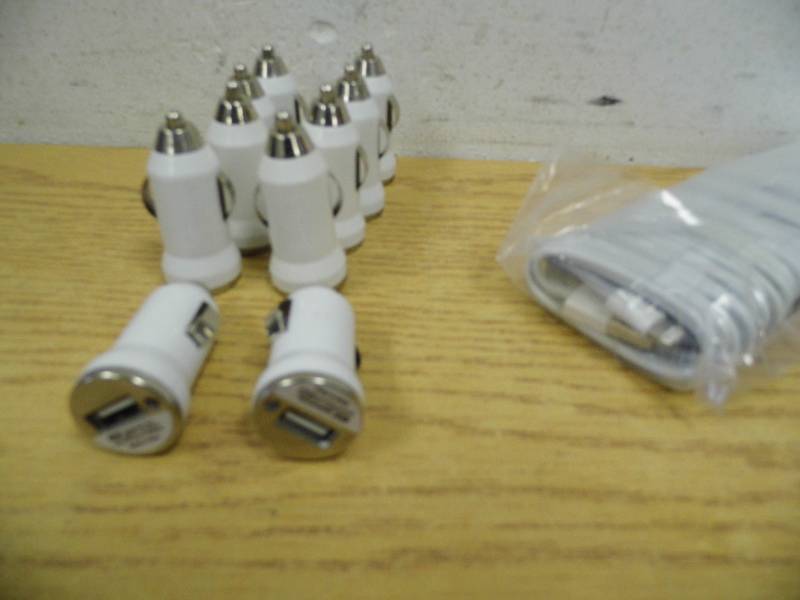 Lot of 10 iPhone Power Cords w Auto Adapters