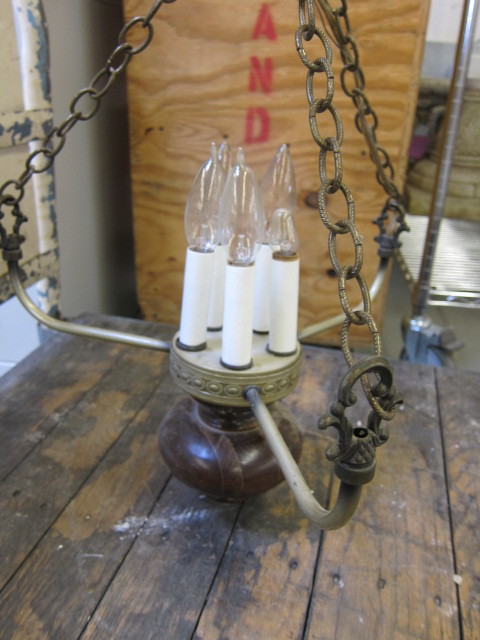 Wood and Metal Chandelier