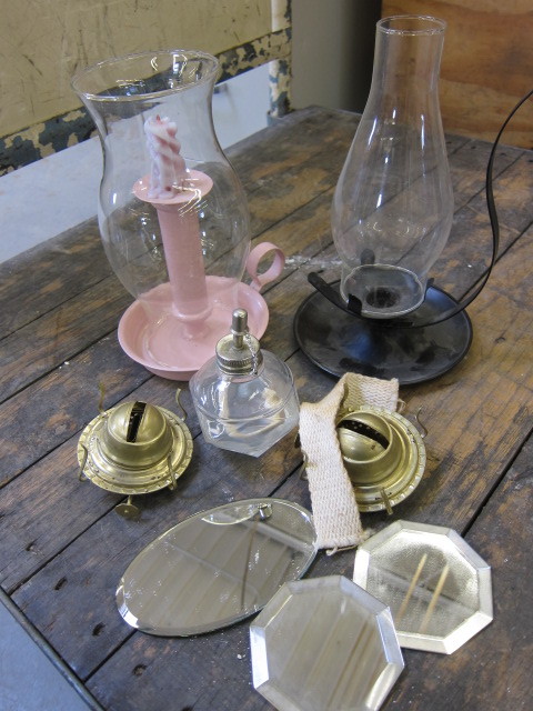 Candle Holders and Oil Lamp