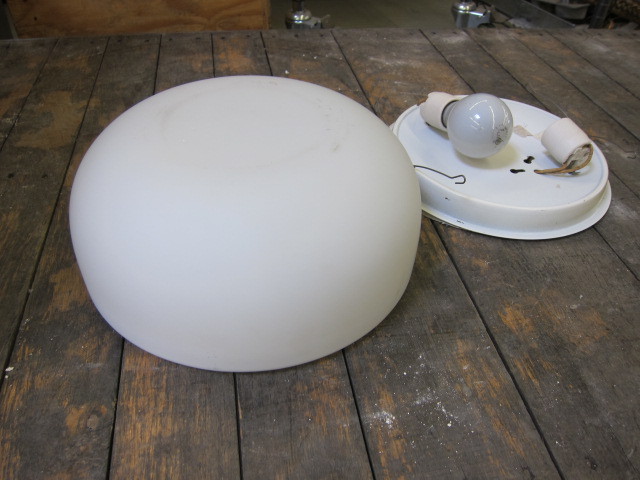 Large White Glass Light Fixture