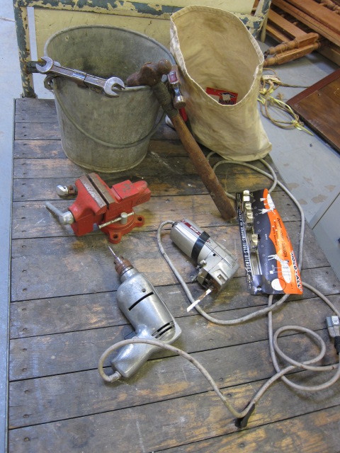 Galvanized Bucket of Tools
