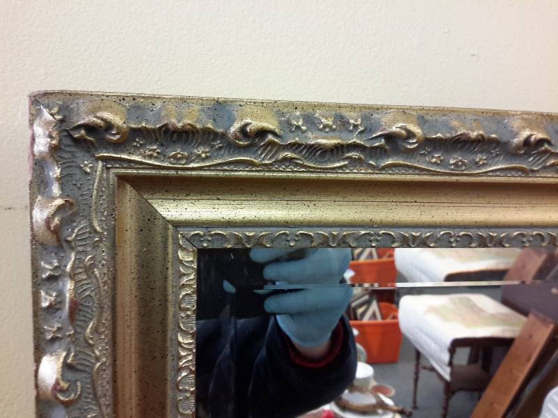 lot 6 image: Nice Wall Mirror, 46 12 in w x 32 12 in Beveled glass