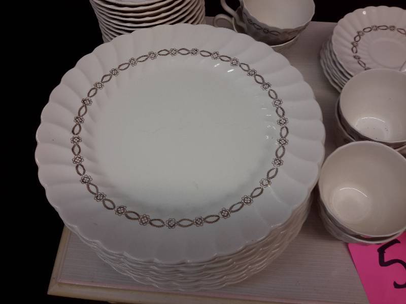 lot 50 image: Salem Swirl China.. Ovenproof.