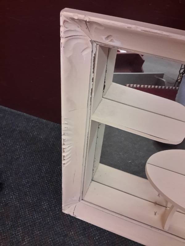 lot 43 image: Shadow Box with Mirrored background.. 34in w x 24 in x 4 12 in deep.  Nice shape
