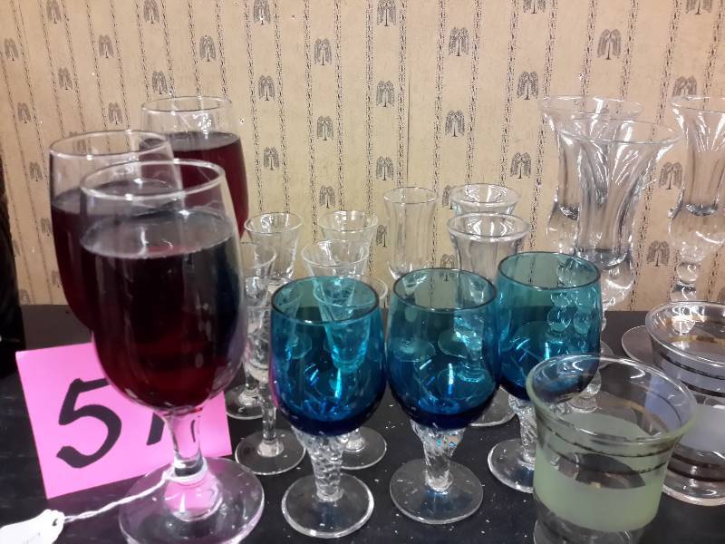 lot 51 image: Large lot of small stemmed glasses.. Sherry Glasses, Cordials..