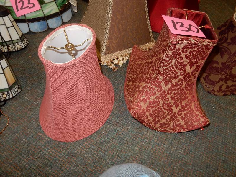 lot 130 image: Lamp Shades as shown.Small tear in the lining of one as shown