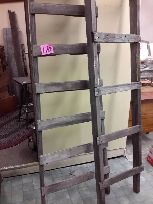 lot 170 image: 2 Old Wood ladders