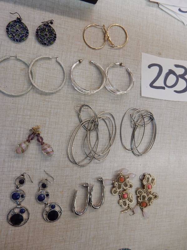 lot 203 image: 8 Pair of Ear Rings
