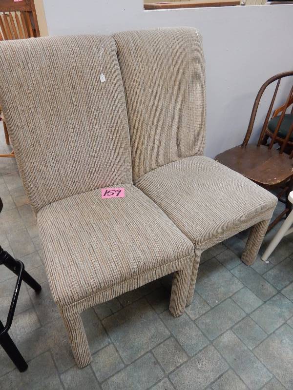 lot 159 image: Two nice UPHOLSTERED side chairs.