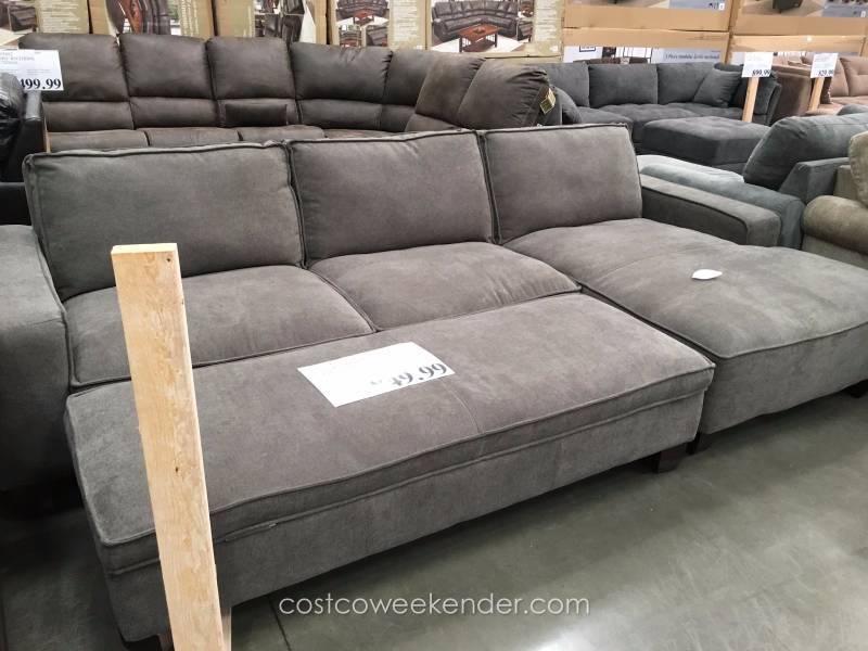 lot 6 image: Chaise Sectional Sofa with Storage Ottoman  Extra storage and extra sleeping space New