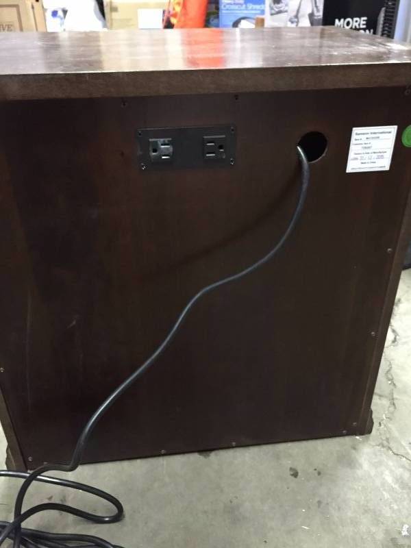 lot 11 image: Costco-universal-furniture-nightstand small sctratches - drawer slides a bit hard display model