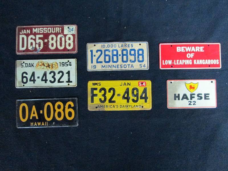 lot 202 image: Old Tin Bicycle License Plates