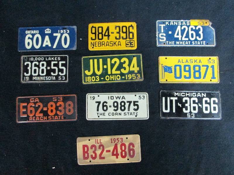 lot 203 image: Old Tin Bicycle License Plates