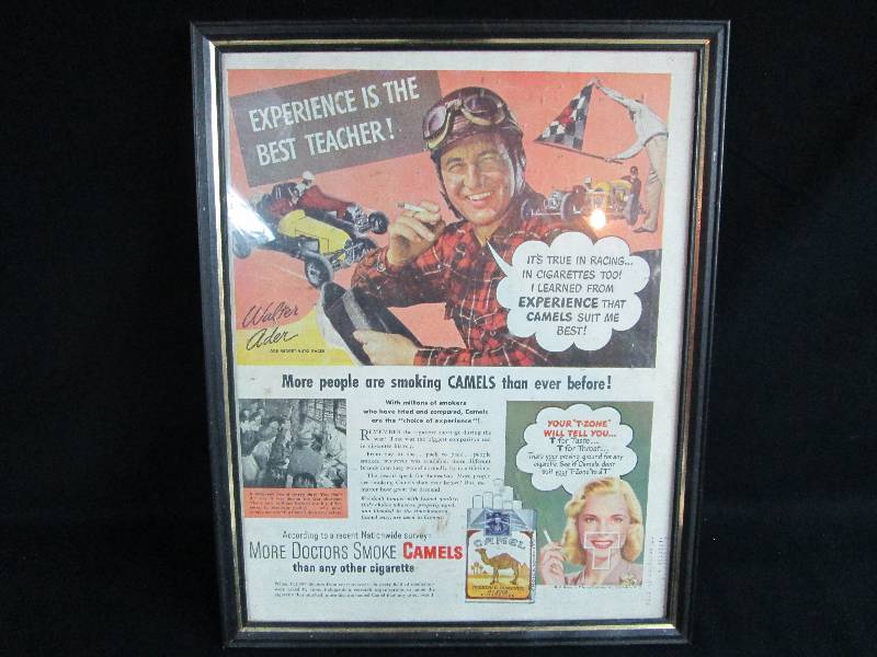 lot 216 image: Framed Camel Cigarette Magazine Advertisement