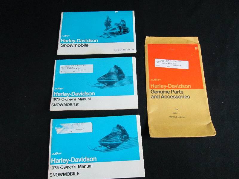 lot 222 image: AMF Harley Davidson Snoemobile Manuals.