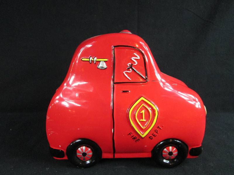 lot 249 image: Fire Truck Coin Bank