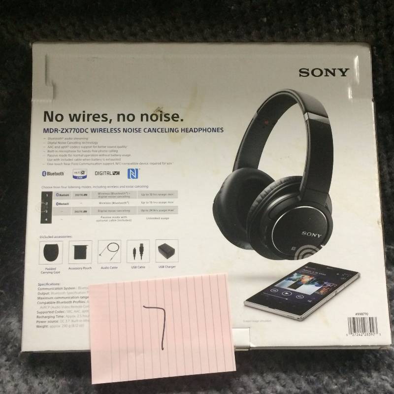 lot 7 image: Sony MDRZX750BN Bluetooth and Noise Cancelling Headset New