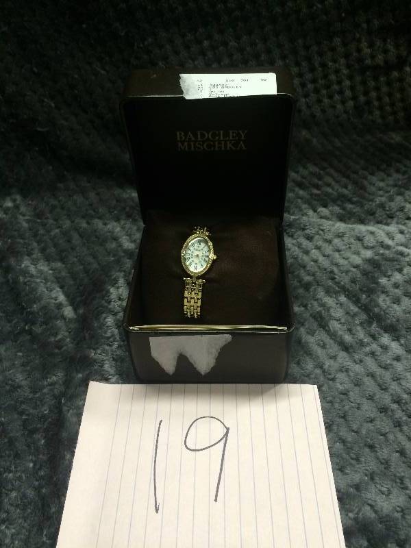 lot 19 image: Badgley Mischka Badgley Mischka womens  gold watch New