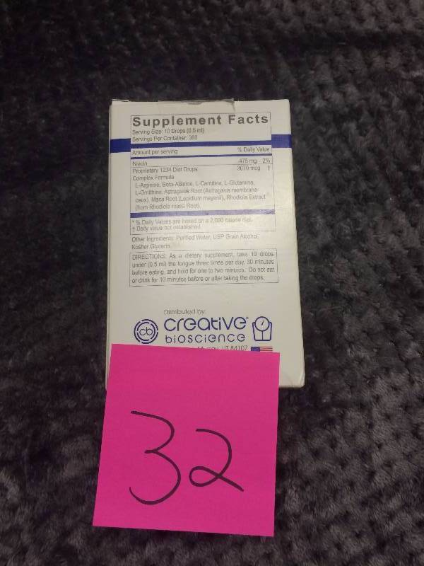 lot 32 image: 1233 Diet Drops by Creative Bioscience New