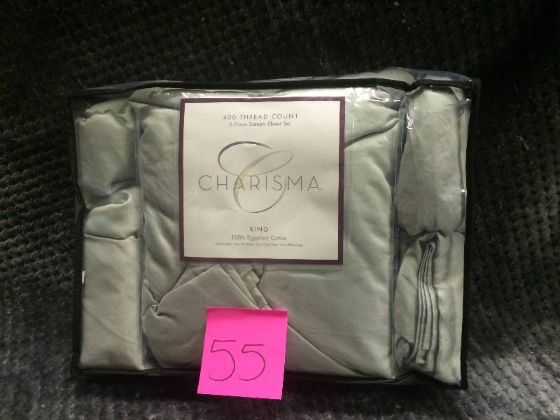 lot 55 image: Charisma Sateen Sheet Set 6-Piece King Size Costco New