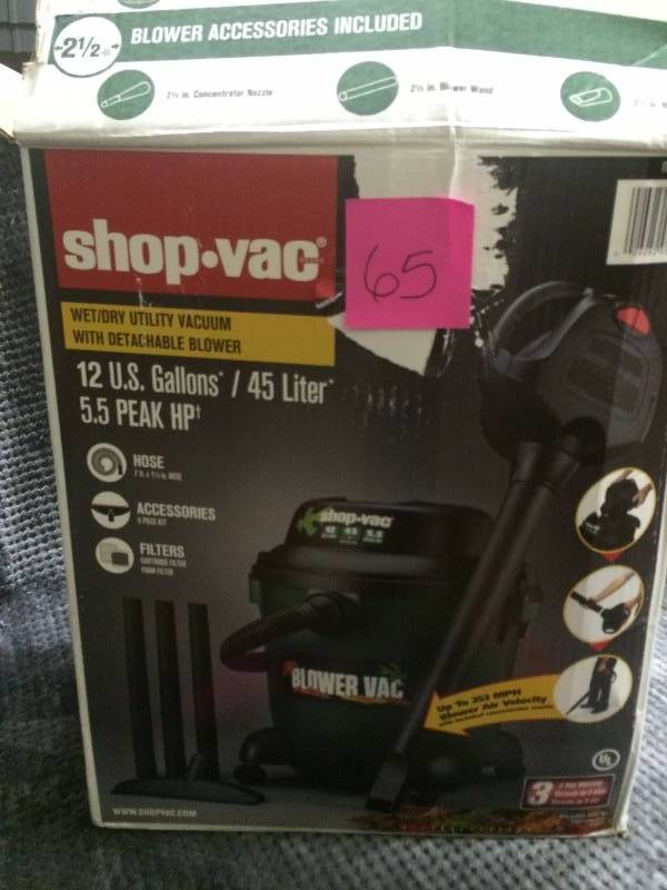 lot 65 image: Shop Vac 12 Gallons New