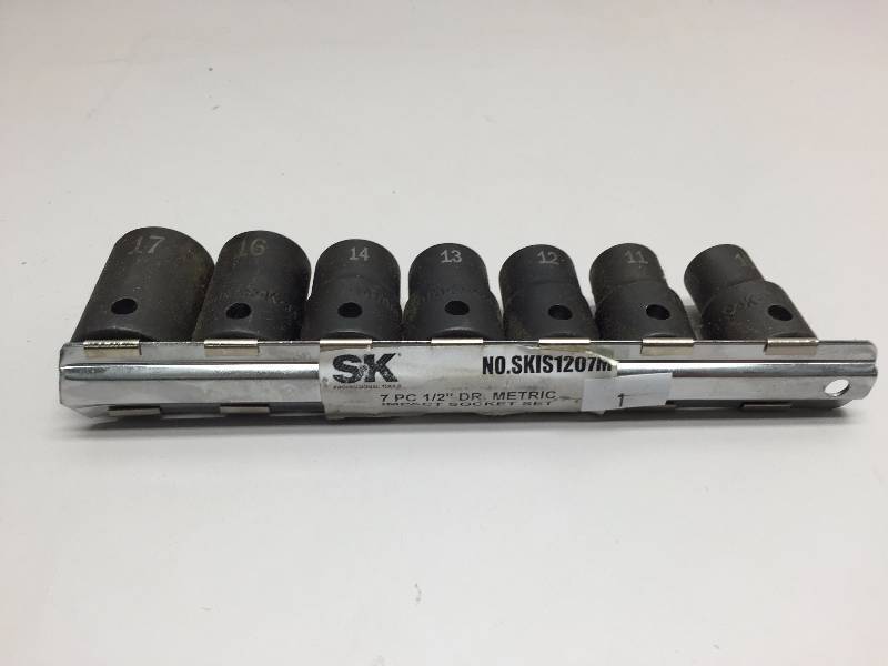 lot 1 image: S-K 7PC 12 DRIVE METRIC IMPACT SOCKET SET 10MM-17MM, NEW