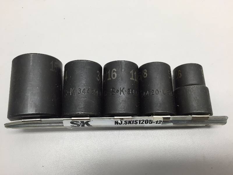 lot 3 image: S-K 5PC 12 DRIVE SAE IMPACT SOCKET SET 916- 1516
