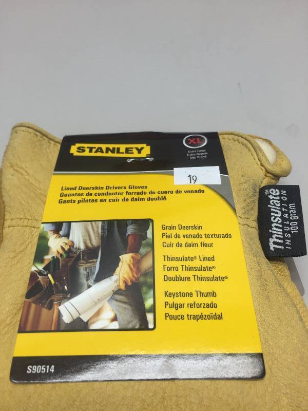 lot 20 image: STANLEY LINED DEER SKIN DRIVING GLOVES, THINSULATE LINED