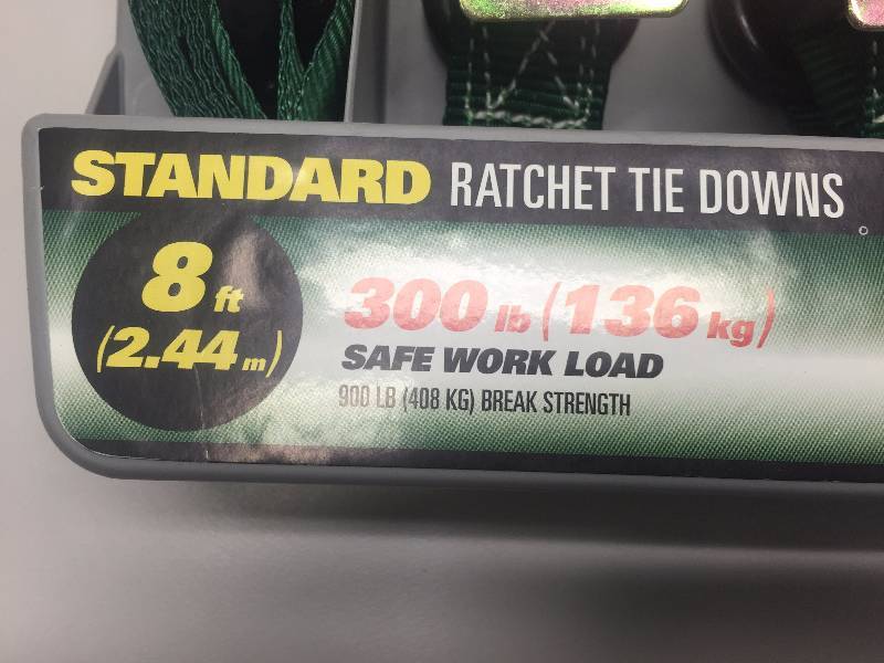 lot 21 image: RATCHET STRAP TIE DOWNS