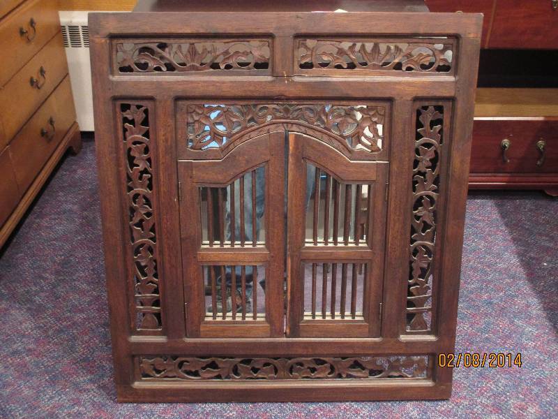Very Nice Carved Wood Wall Mirror With Openin...