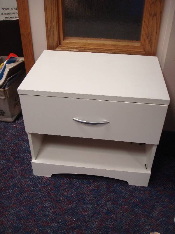 White Night Stand Dresser. Some Wear....