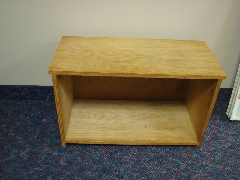 Wood Record Album Storage Box, Shows Wear...