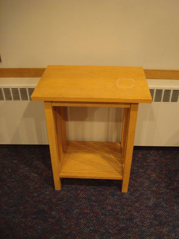 Solid Mission Style End Table. Some Wear....