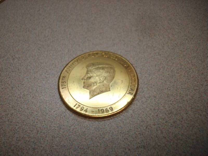 Gold Tone Anniversary Of The Half Dollar Coin...