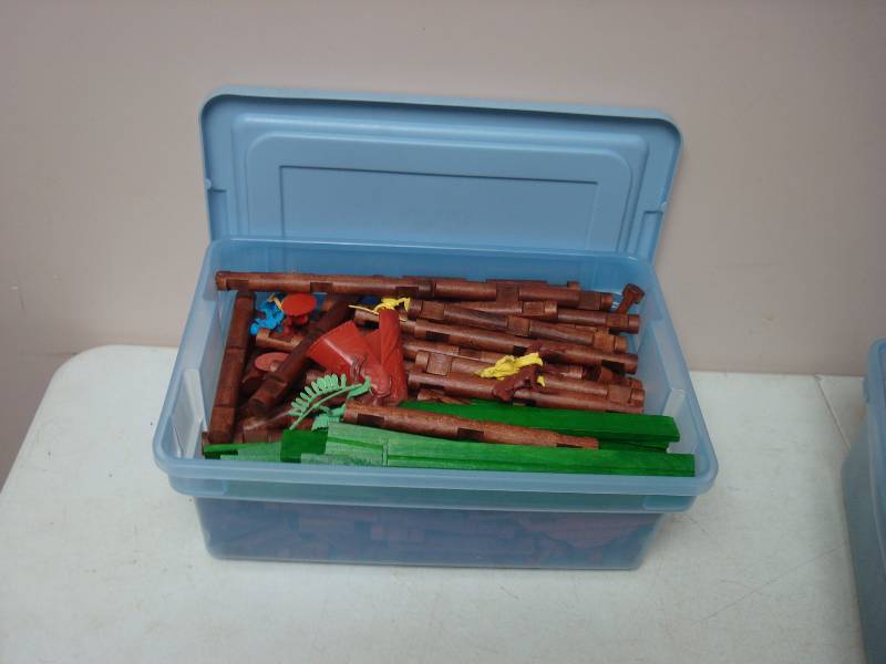 Set Of Lincoln Logs And Cowboys And Indians....