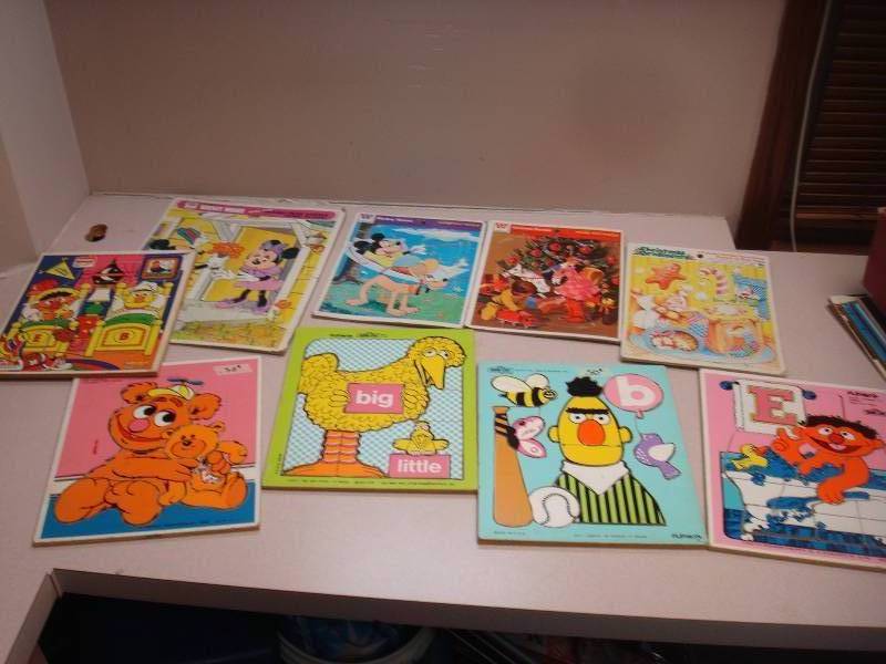 Lot Of Vintage Kids Puzzle Boards....