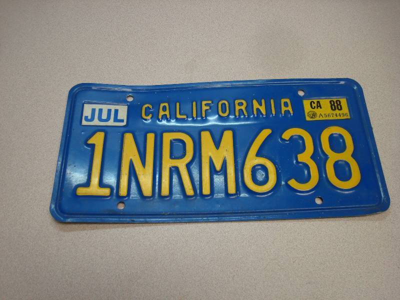 1980s California License Plate....