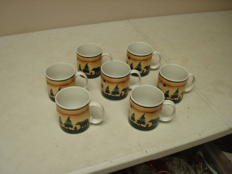 Set Of David Carter Brown Log Cabin Mugs...