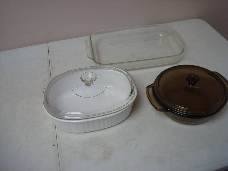 Three Cooking Dishes, One Corning Ware, Show ...