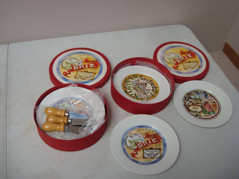 Two Sets Of Brie Cheese Plates...