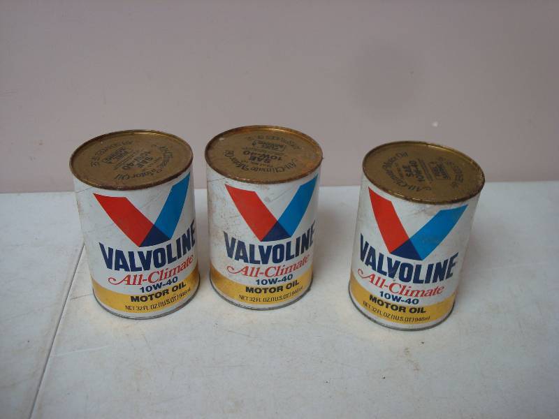Old Cans Of Valvoline OIL, Filled...