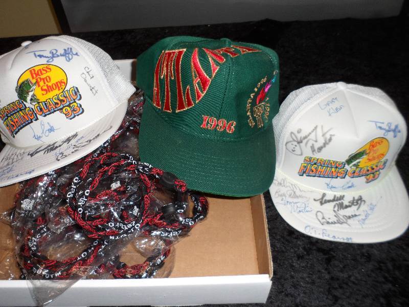 Lot of 3 Caps & Many Coca Cola Cloth Necklaces
