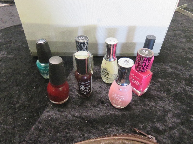 Lot of Nail Polish, Clippers, Small Change Purse