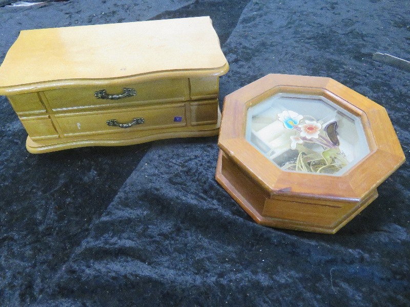 2 Wood Jewelry Boxes wJewelry