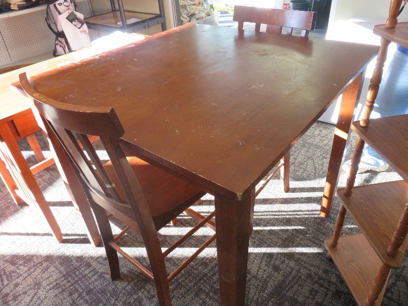 Wood High Top Table w2 Chairs