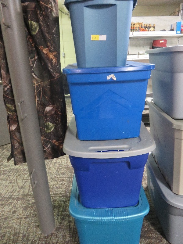 Lot of 4 Plastic Totes with Lids