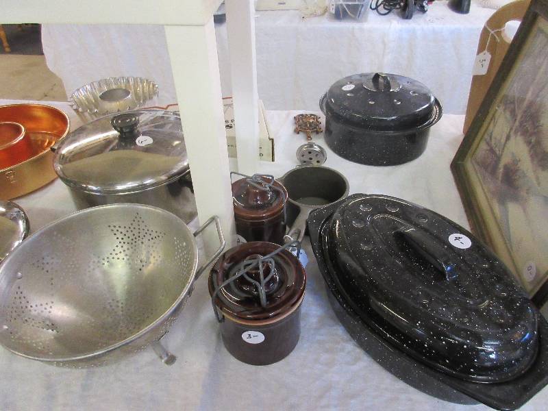 Table Lot # 3 Pots and Pans