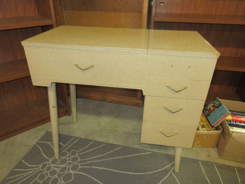 Mid-Century Sewing Machine Table & Chair TLC
